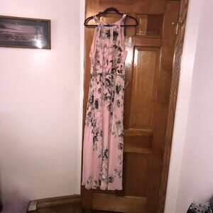Sleeveless Formal Dress Pink Floral